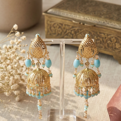 Heritage Filigree Silver Jhumkas