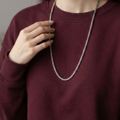 The Bold 925 Silver Herringbone Flat Chain