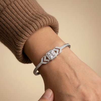 Bold Architectural Triple-Bar 92.5 Sterling Silver Bracelet