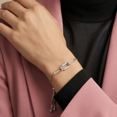 Architectural Solid Box-Venetian 92.5 Sterling Silver Bracelet