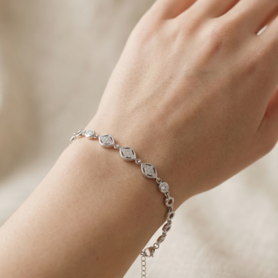 Architectural Flat-Edge Figaro 92.5 Sterling Silver Bracelet