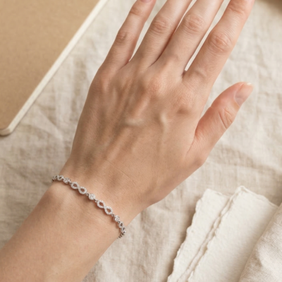 Intricate Braided Herringbone 92.5 Sterling Silver Bracelet