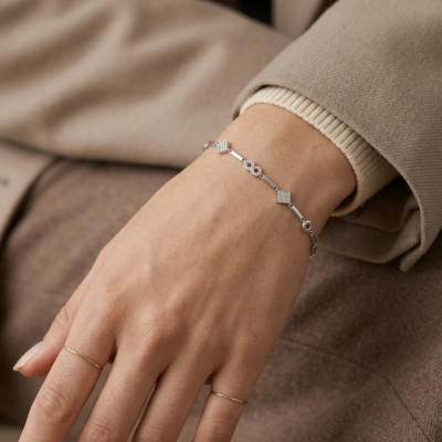 Bold Industrial Box-Link 92.5 Sterling Silver Bracelet