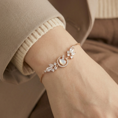 Minimalist Rectangular Paperclip 92.5 Sterling Silver Bracelet