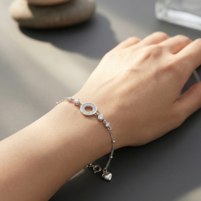 Industrial Hexagonal Nut 92.5 Sterling Silver Bracelet