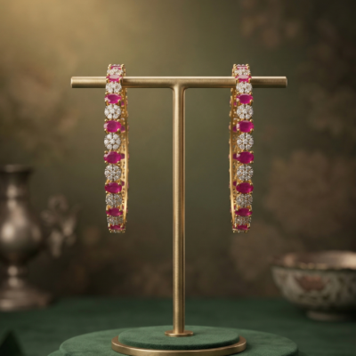 Sleek Pyramid-Stud Texture 92.5 Sterling Silver Bangle