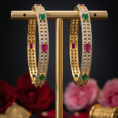 Modern Double-Cross Over 92.5 Sterling Silver Bangle