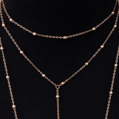 Intricate Dual-Tone 92.5 Sterling Silver Geometric Multi-Link Body Chain