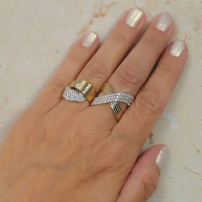 Sleek Geometric 92.5 Sterling Silver Modernist Chevron Ring