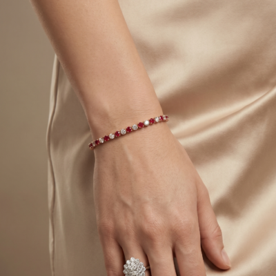 Sleek Architectural 92.5 Sterling Silver Princess-Cut Channel Tennis Bracelet