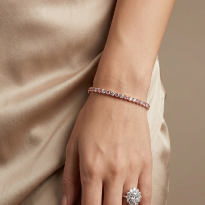 Premium Brilliant-Cut 92.5 Sterling Silver Infinite Radiance Tennis Bracelet