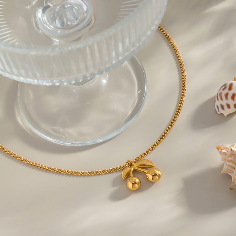 Gold Bow Ball Drop Pendant