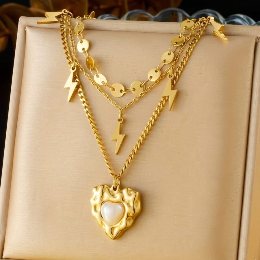 Layered Heart Pendant Necklace