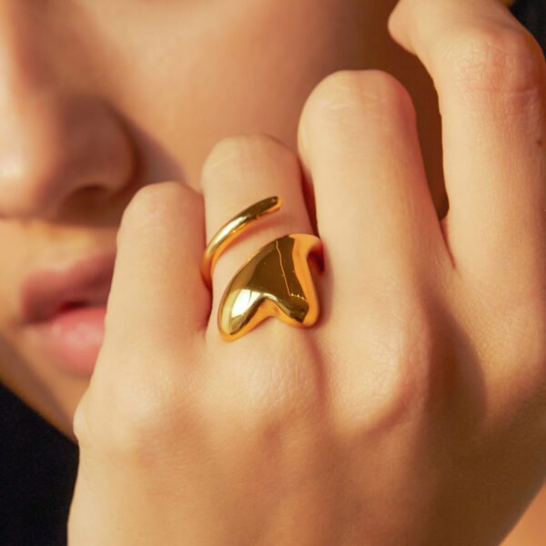 Gold Heart Wrap Ring