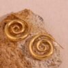 Gold Swirl Stud Earrings