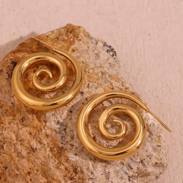 Gold Swirl Stud Earrings