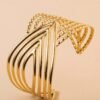 Ribbed Wide Cuff Bangle