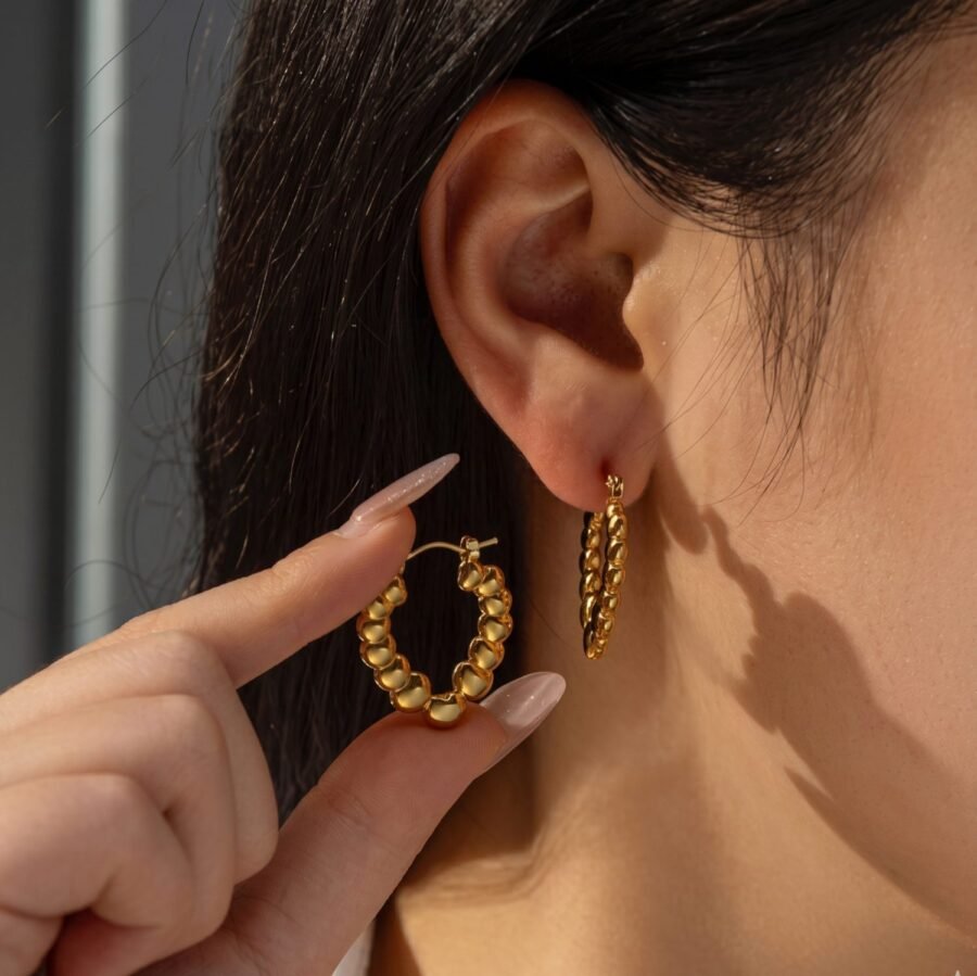 Bubble Chain Hoop Earrings