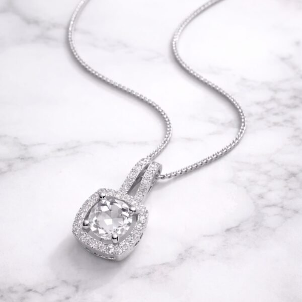 Crystal Square Pendant Necklace