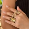 Bold Gold Trio Ring Set