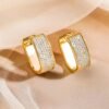 Wide Crystal Hoop Earrings