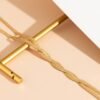 Gold Bar Link Chain Necklace
