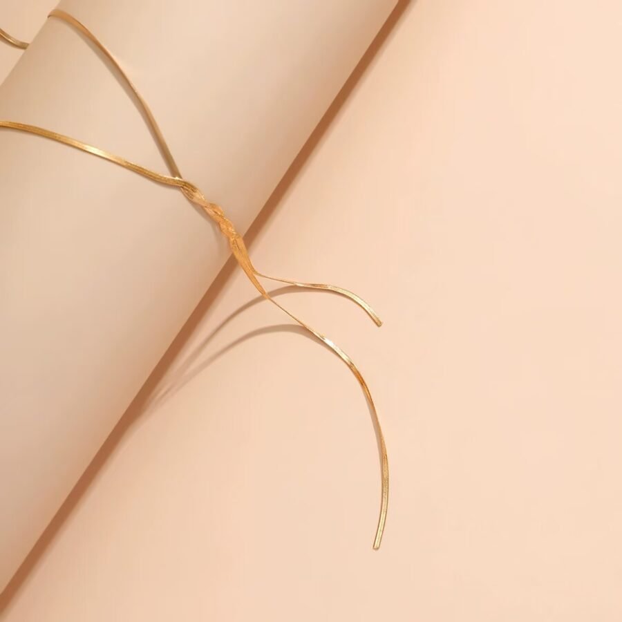 Gold Bar Link Chain Necklace
