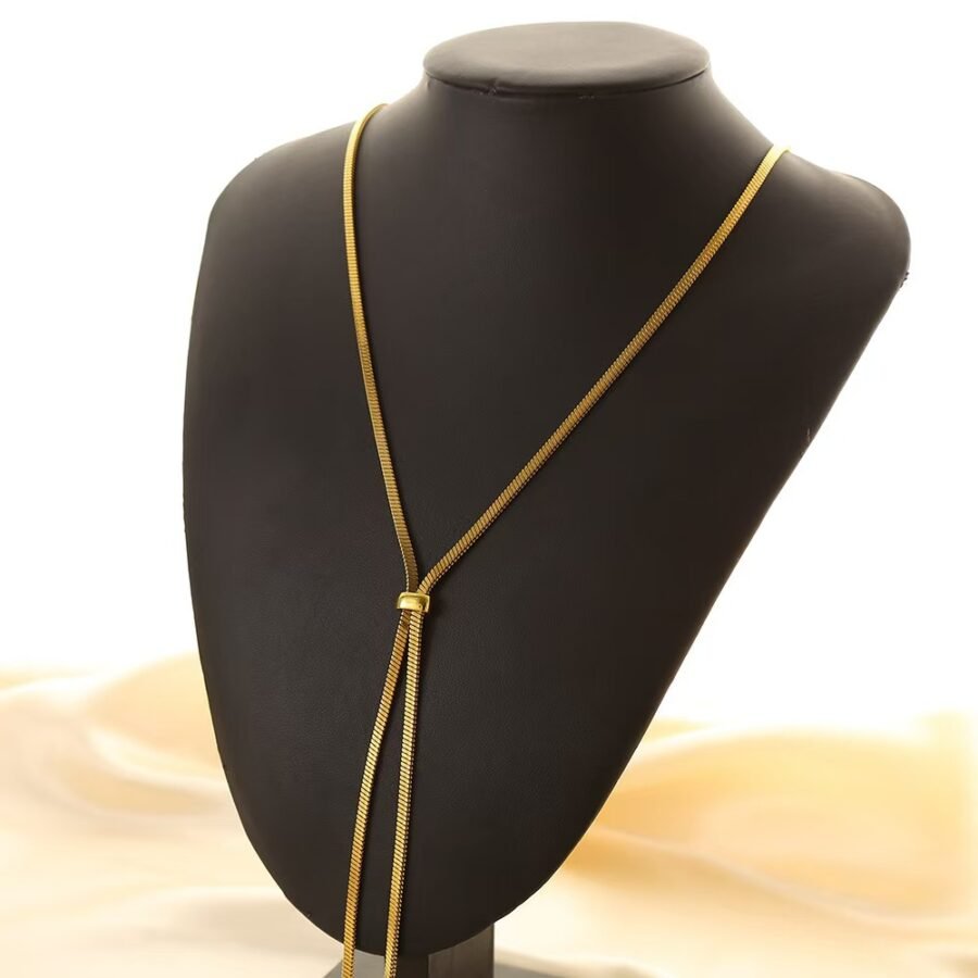 Gold Bar Link Chain Necklace