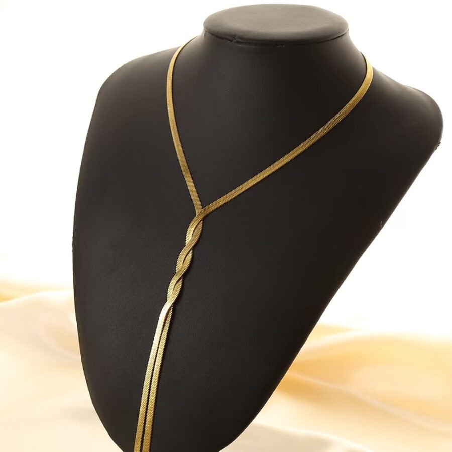 Gold Bar Link Chain Necklace