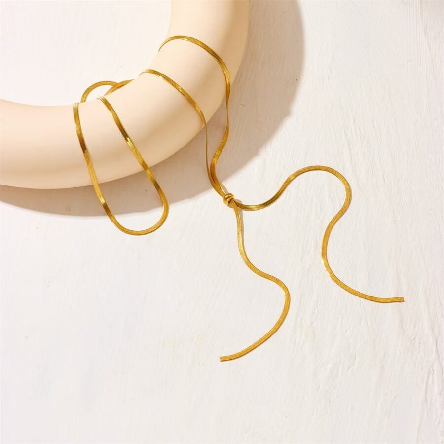Gold Bar Link Chain Necklace