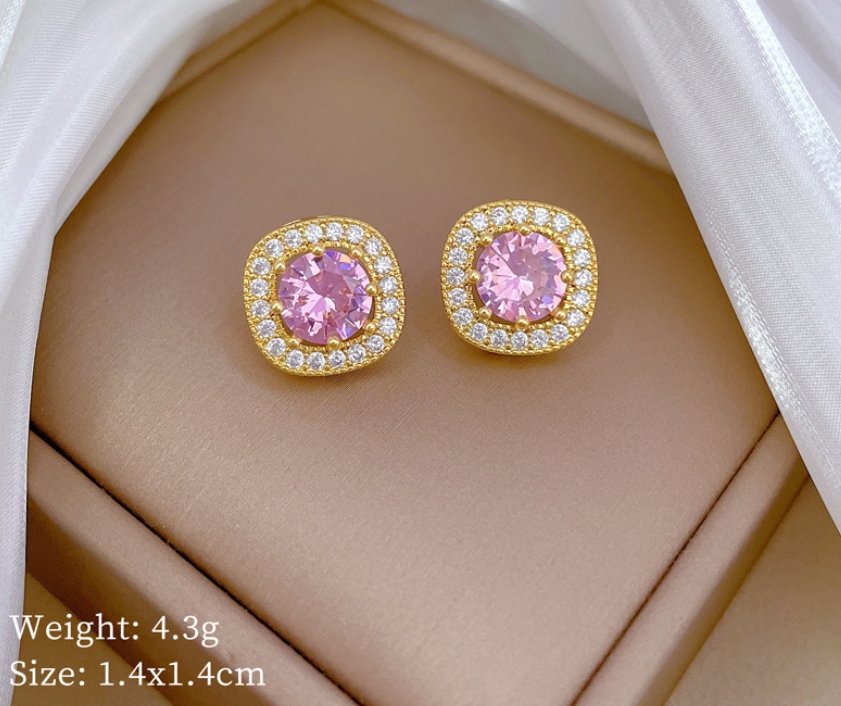 Pink Crystal Pendant Set