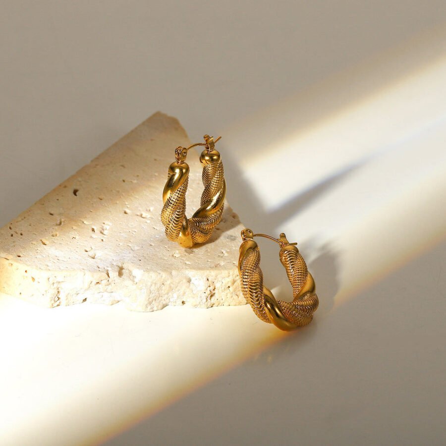 Hammered Slim Hoop Earrings