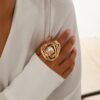 Silver Sculptural Pearl Statement Ring