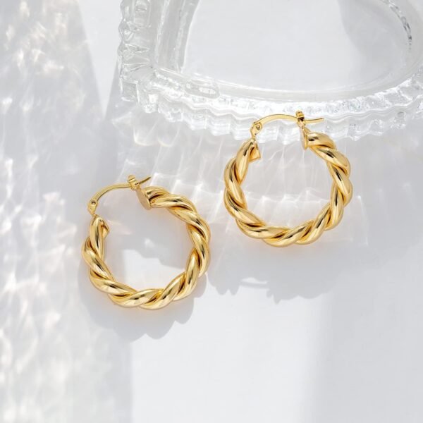 Twisted Rope Hoop Earrings