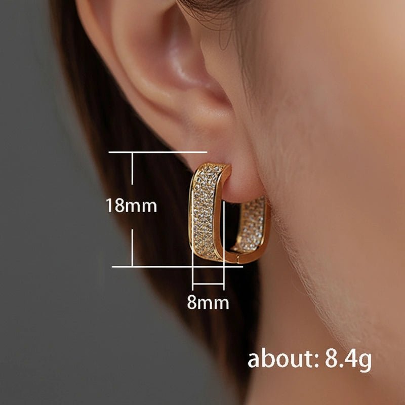 Wide Crystal Hoop Earrings
