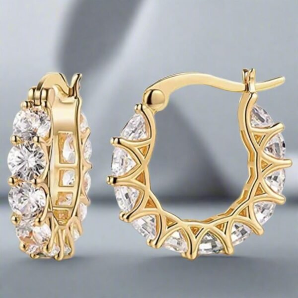 Crystal Crescent Hoop Earrings