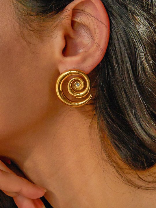 Spiral Coil Drop Earrings