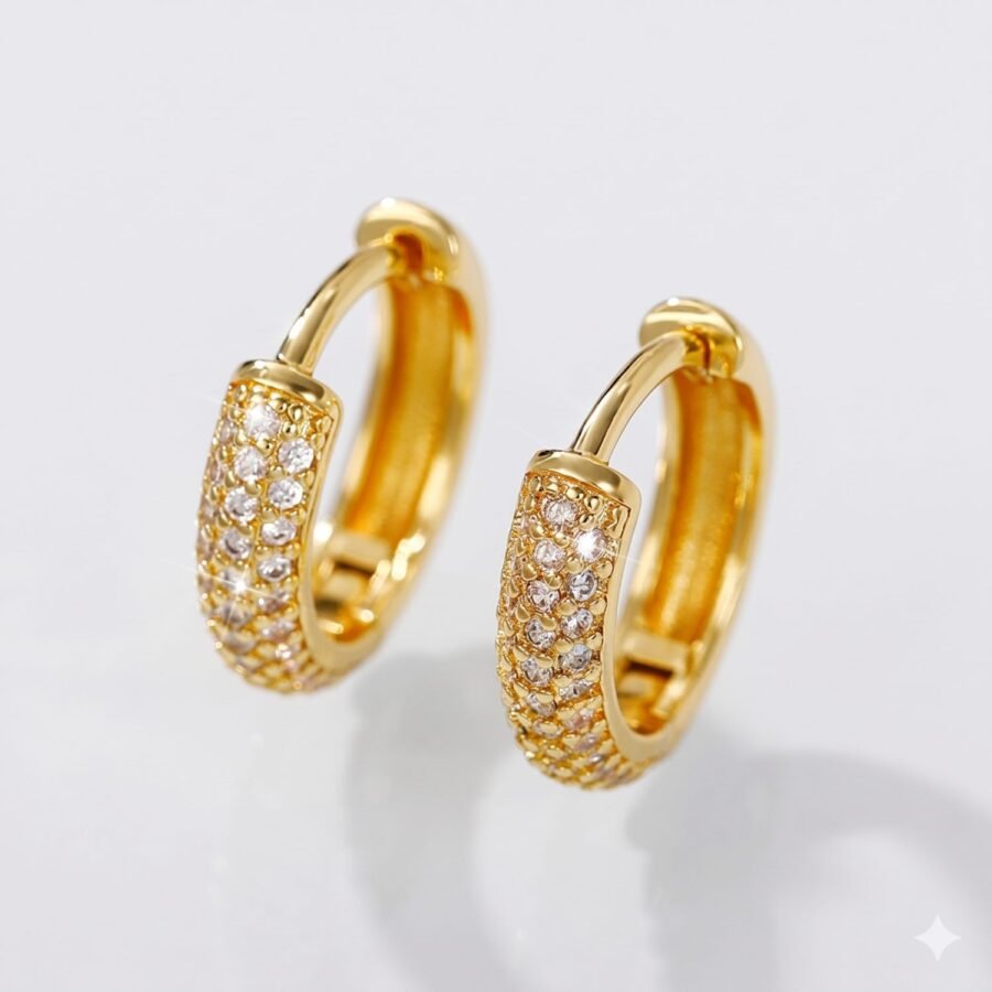 Crystal Pave Hoop Earrings