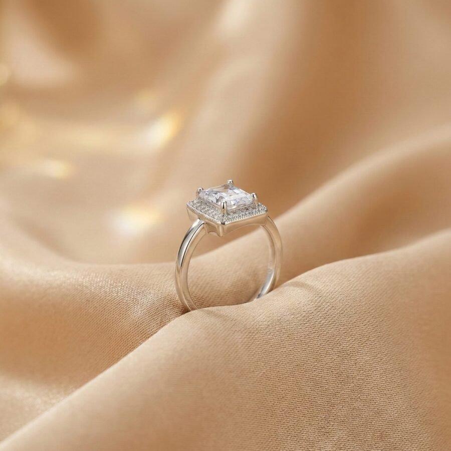 925 Silver Butterfly Wing CZ Ring