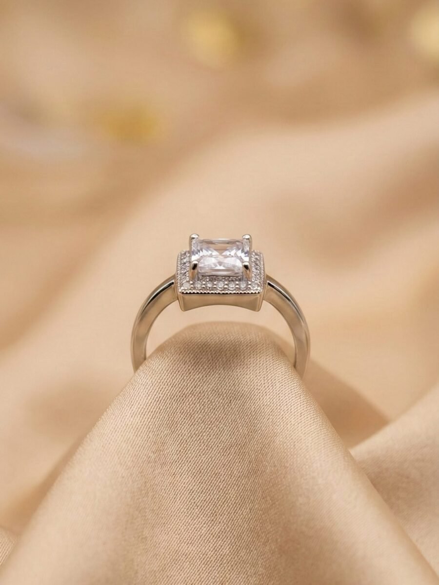 925 Silver Butterfly Wing CZ Ring