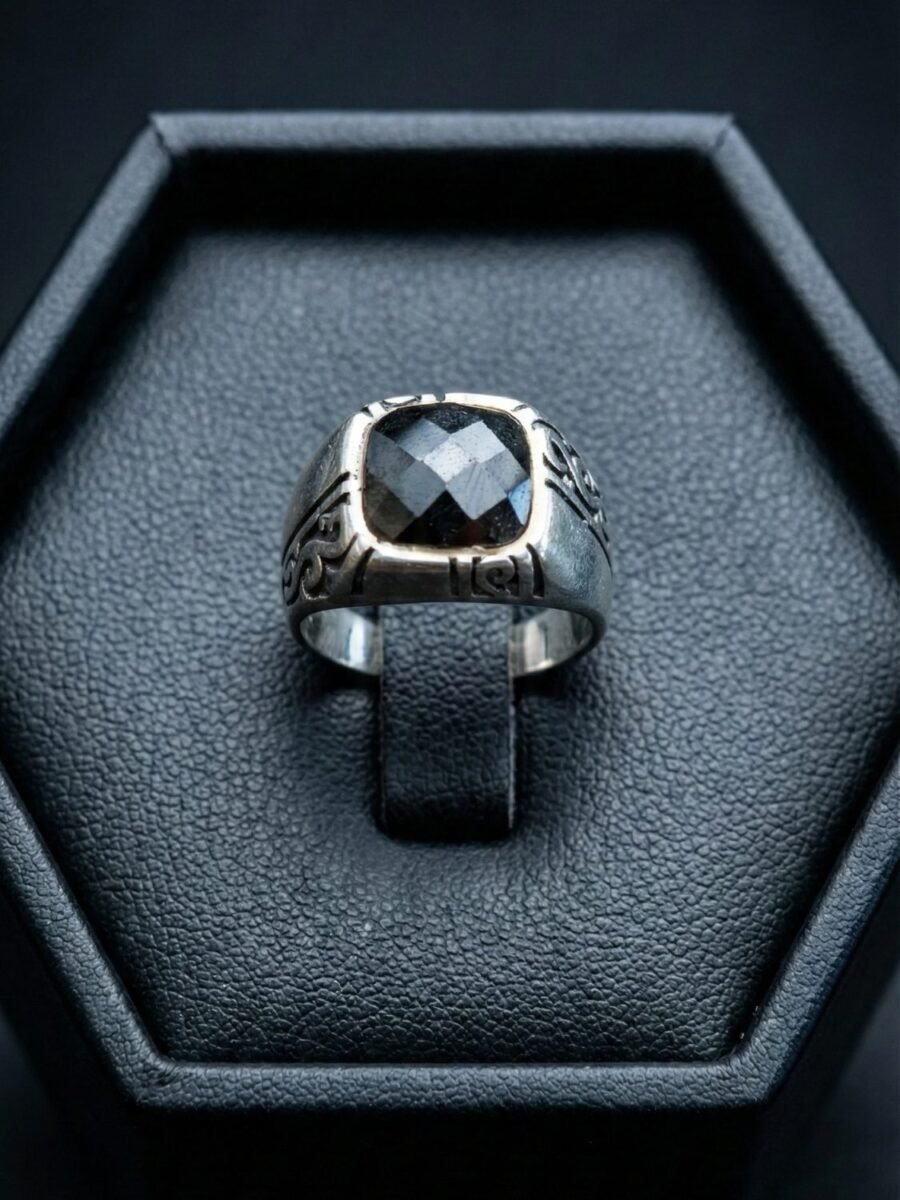 925 Silver Hexagon CZ Ring