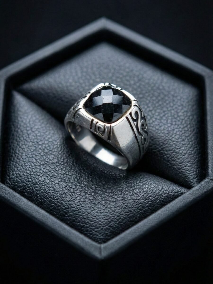 925 Silver Hexagon CZ Ring