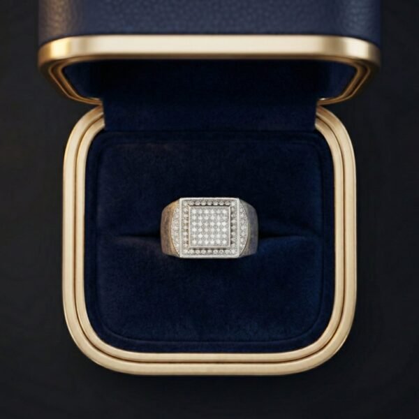 925 Silver CZ Pave Signet Ring