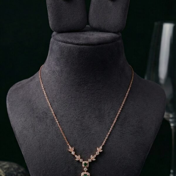 925 Silver CZ Star Leaf Pendant Necklace