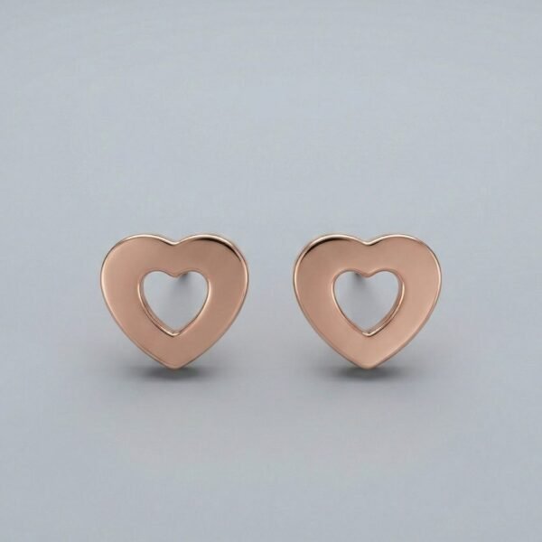 925 Silver Rose Gold CZ Heart Necklace Set