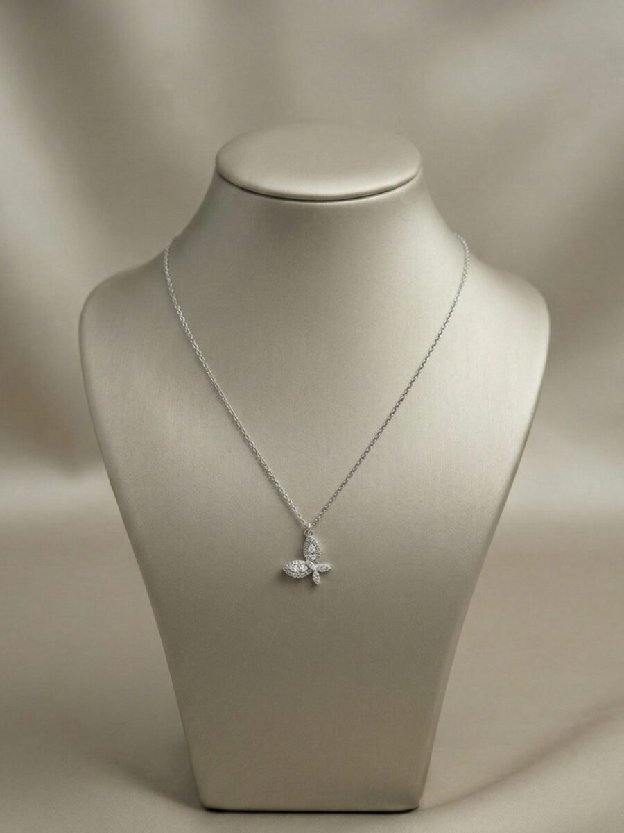 925 Silver CZ Round Pendant Necklace Set