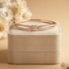 Rose Gold CZ Floral Cuff Bracelet