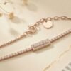 CZ Floral Station Bracelet