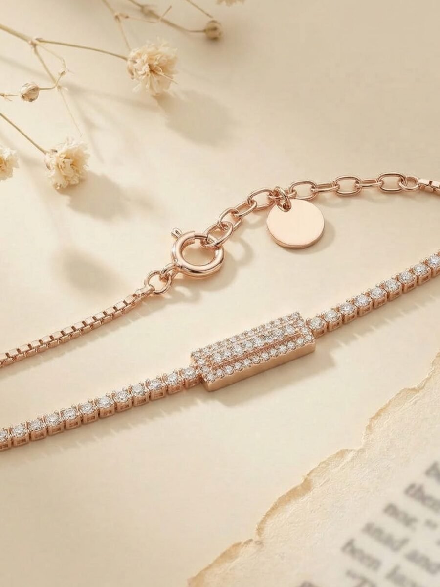 CZ Floral Station Bracelet