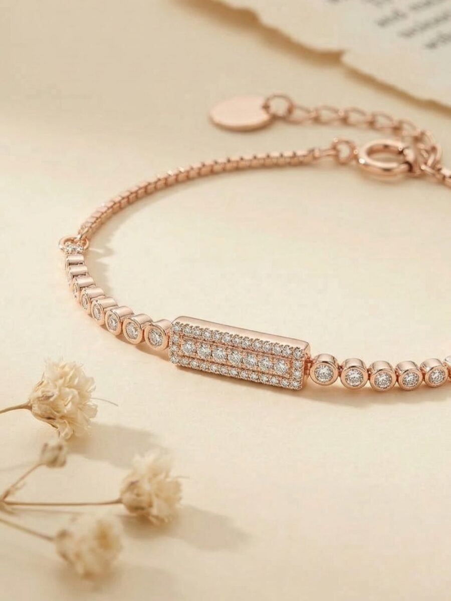 CZ Floral Station Bracelet